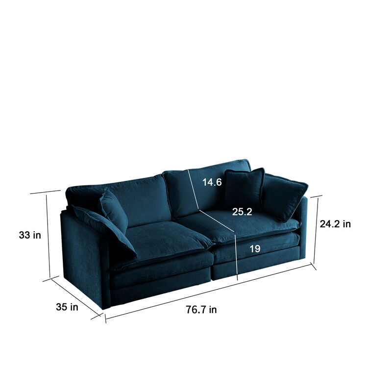 Modern Fabric Loveseat Sofa Couch image number 4
