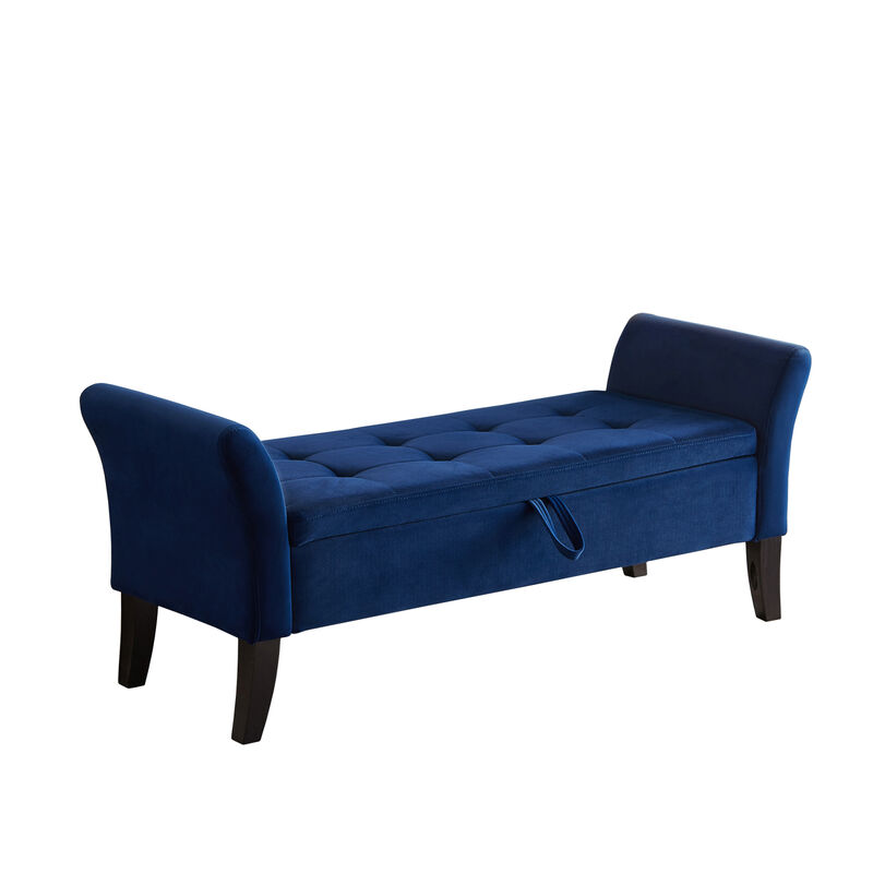 Streamdale 51.5'' Bed Bench With Storage Navy Blue Velvet image number 8