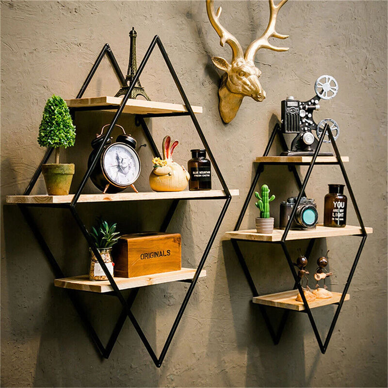 3 Tier Wall Floating Ledge Shelves Wall Decor Storage Shelf Booke Display Rack image number 2