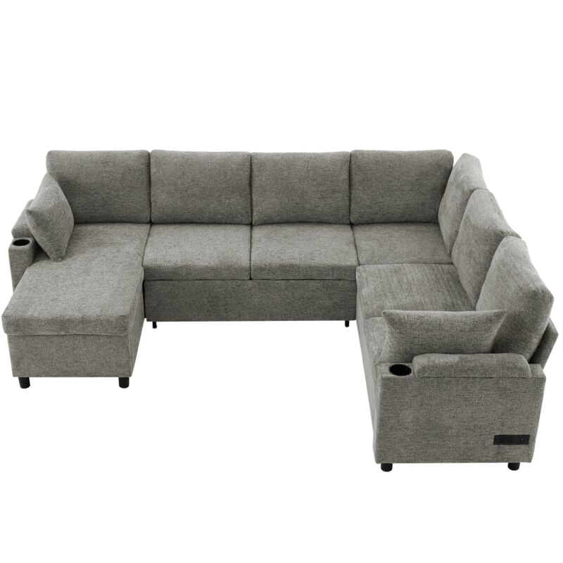 Zornug  Convertible L-Shaped Sectional Sofa Bed image number 0
