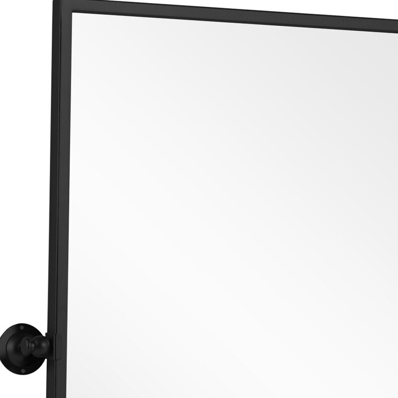 HomeRoots 31" Black Metal Tilting Framed Accent Mirror image number 3