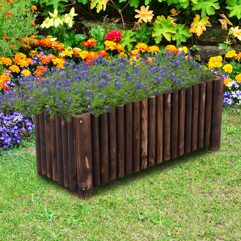 Wooden Raised Garden Flower Bed Vegetable Plant Backyard Planter Box