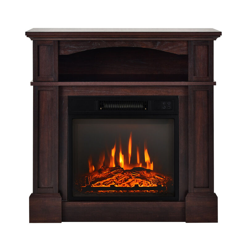 18-Inch 1400W Electric TV Stand Fireplace with Shelf for Cozy Living Rooms image number 0