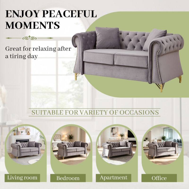 Blust 58.5" Chesterfield Loveseat image number 5
