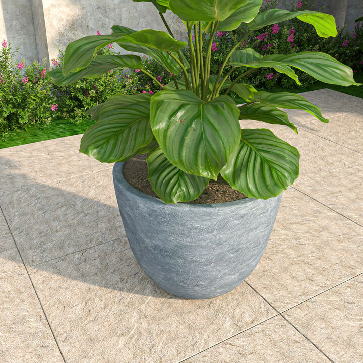 LeisureMod Dahlia Series Fiberstone ans MgO Clay 14" Planter
