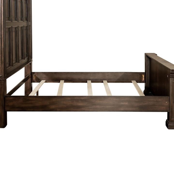 Liberty Furniture Big Valley Panel Bed in Whitestone w/ Heavy Distressing