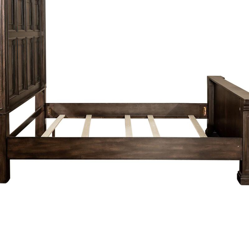 Liberty Furniture Big Valley Panel Bed in Whitestone w/ Heavy Distressing image number 1