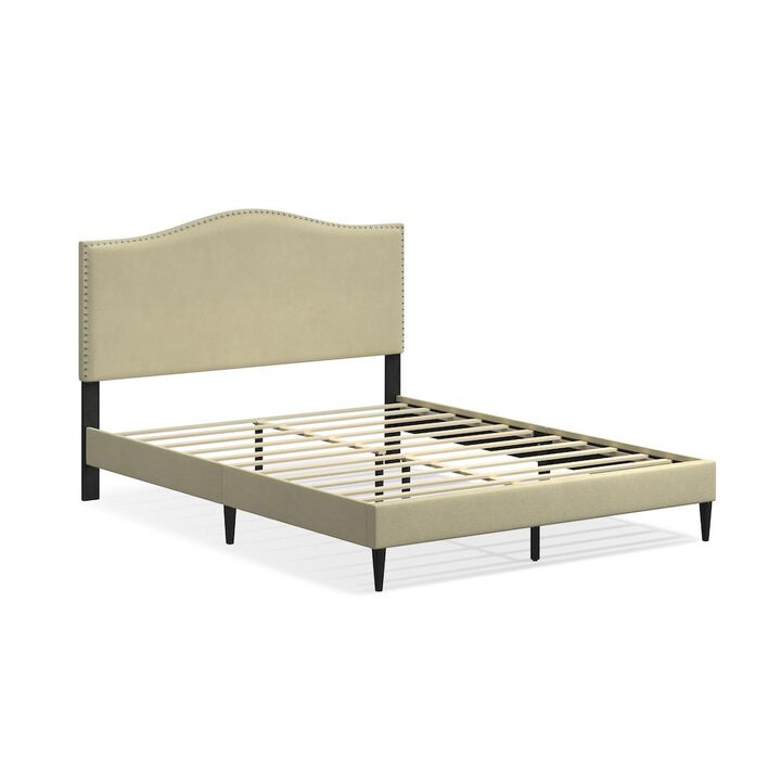 Rize Home Leighford Queen Platform Bed Beige
