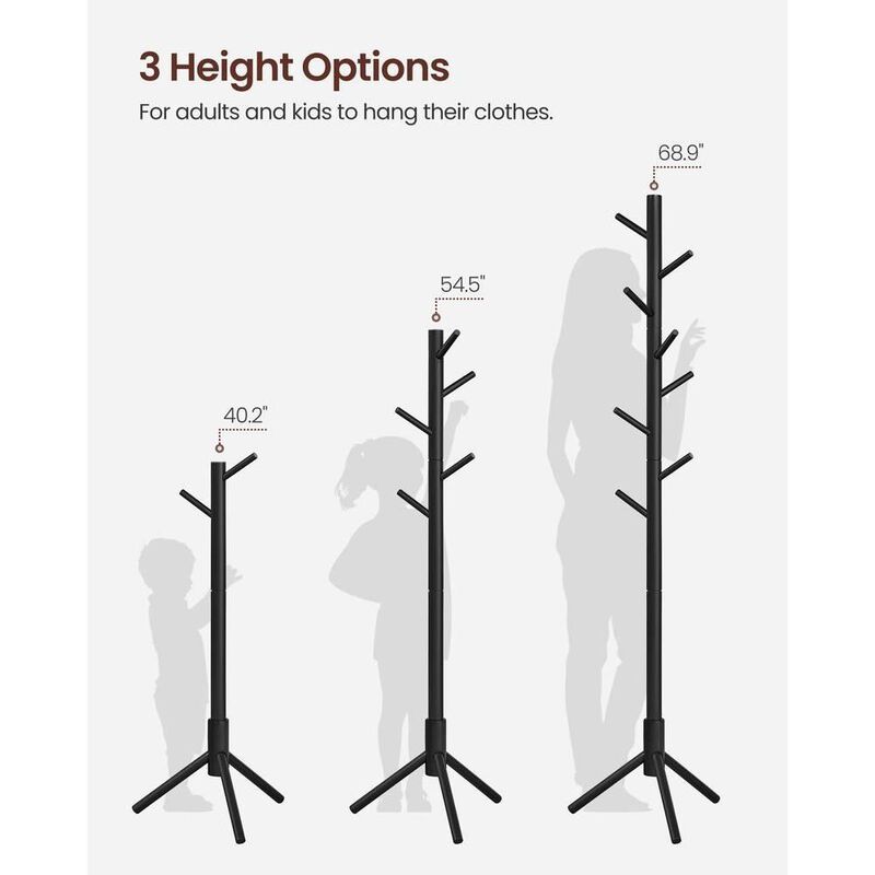 Solid Wood Coat Rack in White Finish image number 4