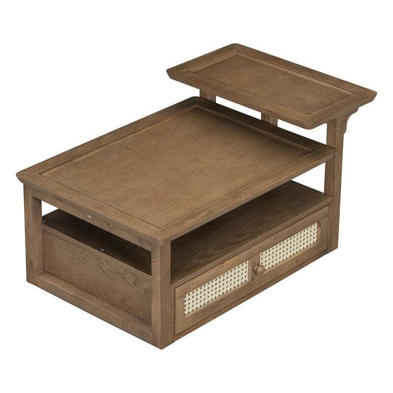 Merax Coffee Table with 1 Storage Shelf