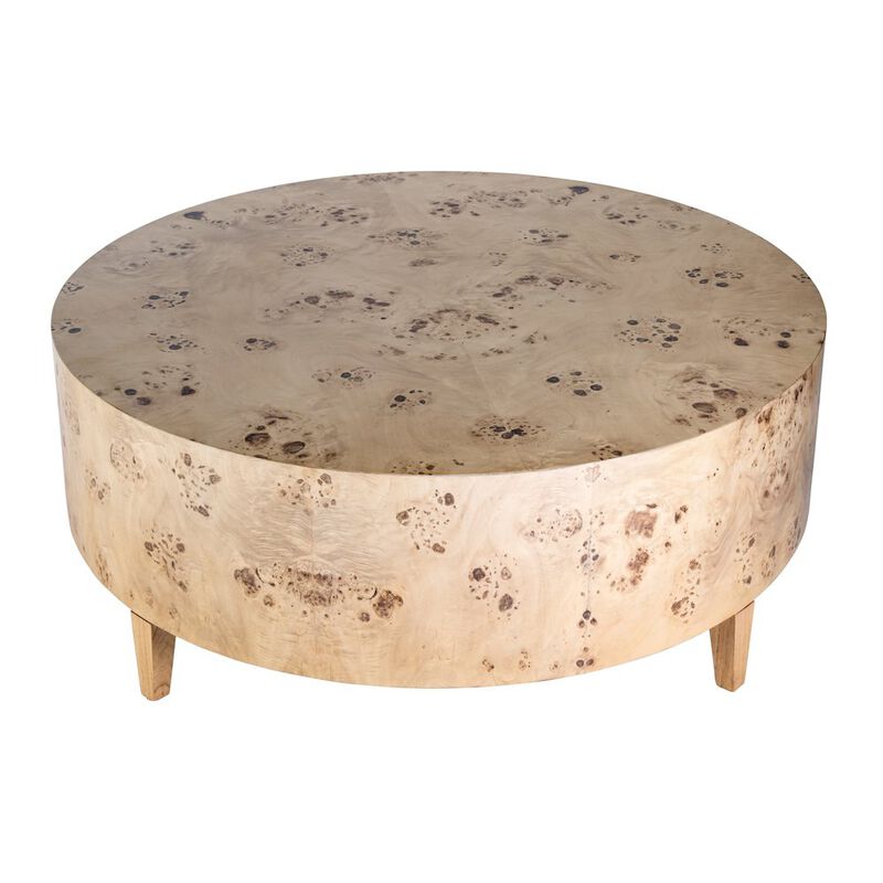 Butler Specialty Billie Round Burl Coffee Table, Brown