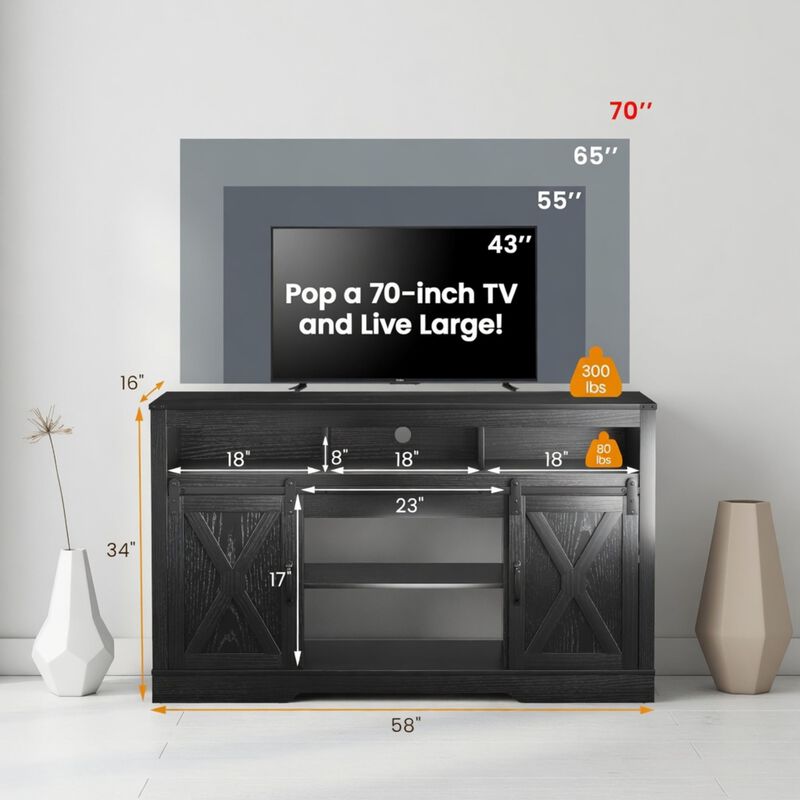 Felmol Farmhouse TV Stand image number 2