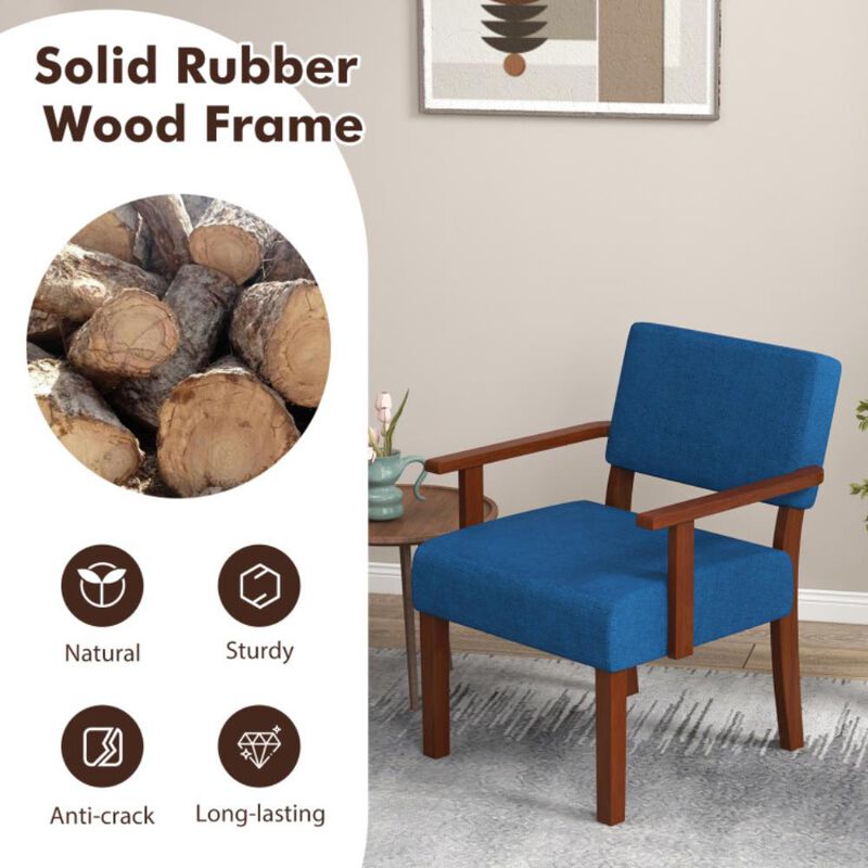 Hivvago Wooden Frame Accent Chair Upholstered Living Room Chair