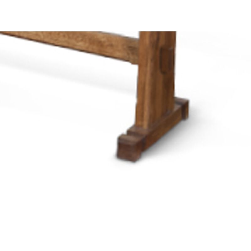 Marv Dining Bench, Trestle Base, Light Brown Mindi Wood 46 Inch