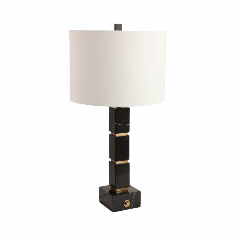 27x14" Stacked Marble Cubes Lamp Base Switch,black image number 2