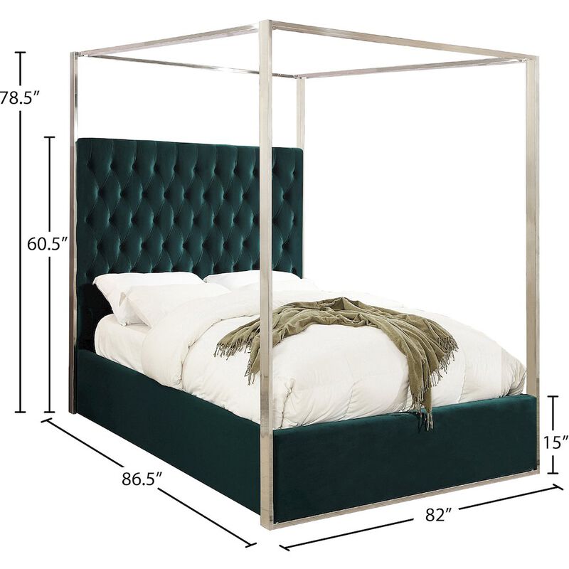Meridian Furniture Porter Green Velvet King Bed