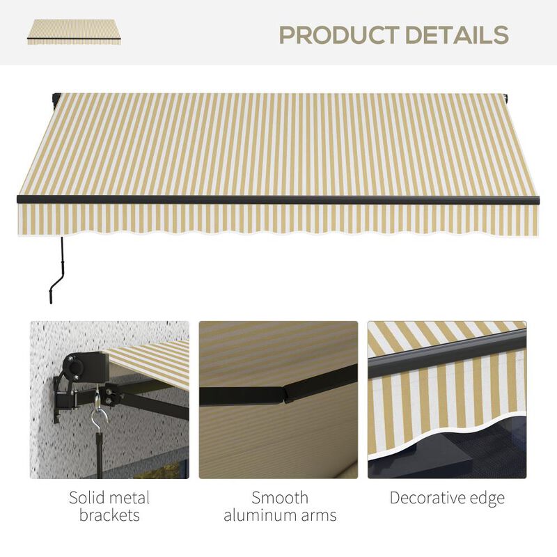 Hivvago Retractable Patio Awning for Deck or Balcony Shade image number 7