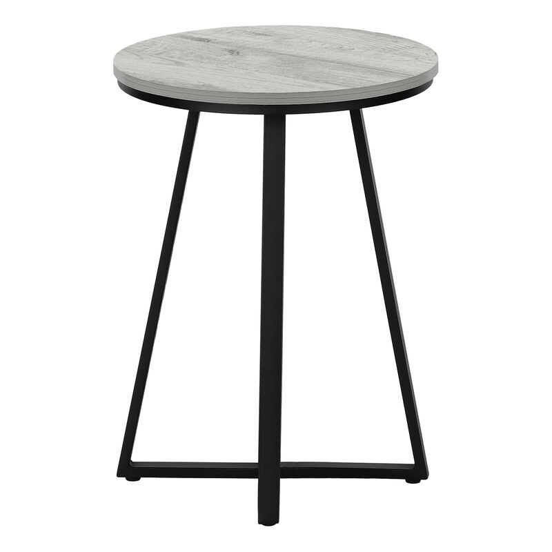 Monarch Specialties I 2176 Accent Table, Side, Round, End, Nightstand, Lamp, Living Room, Bedroom, Metal, Laminate, Grey, Black, Contemporary, Modern image number 4
