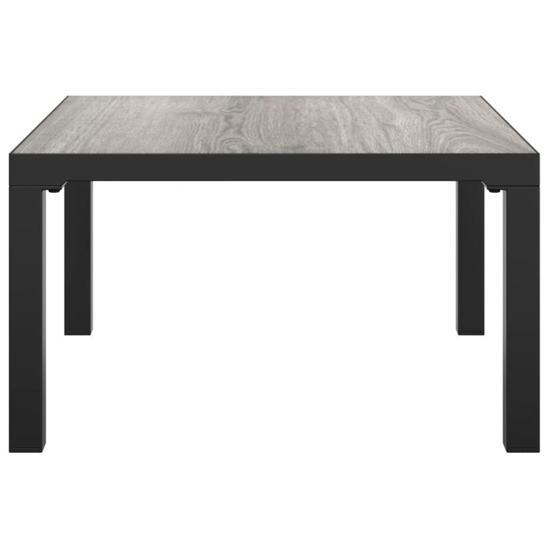 vidaXL Durable Outdoor Patio Coffee Table - Perfect for Garden and Porch Use, Made from Sturdy DPC and Powder-Coated Steel, Square Shape, Gray 21.7"x21.7"x12.2"