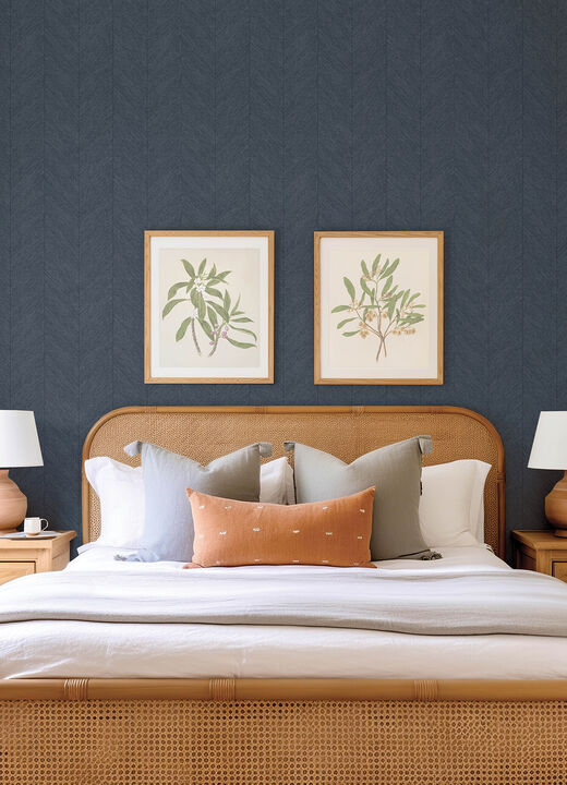Kallam Indigo Chevron Wallpaper (Set of 2)