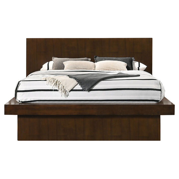 Bela 4 Piece Queen Bedroom Set, LED Underlight, Dark Brown Wood Finish