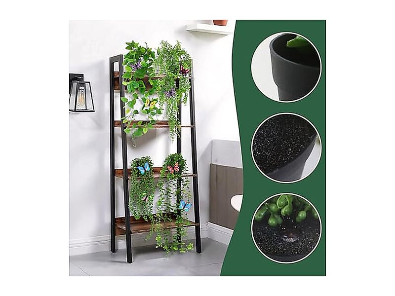 4 Pack Artificial Hanging Plants Pots Realistic Fake Eucalyptus Ivy Vine Potted image number 2