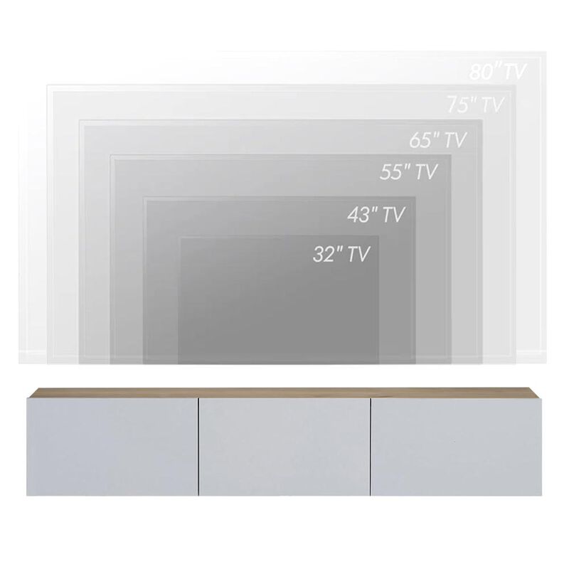 Atelier Mobili Floating TV Stand, TV Stand up to 75 inch TV, Floating TV Stand Wall Mounted