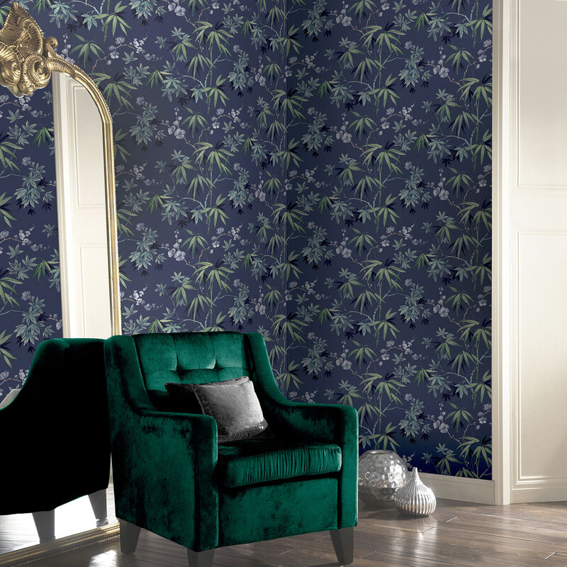 Desi Navy Jasmine Garden Wallpaper image number 1