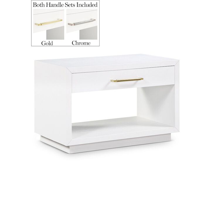 Meridian Furniture Avery White Wood Veneer Night Stand