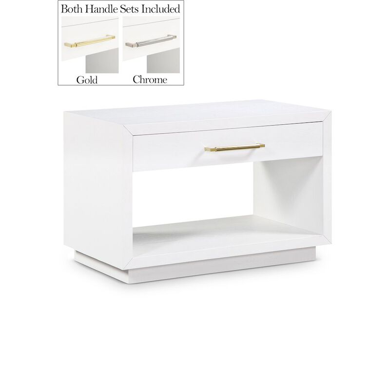 Meridian Furniture Avery White Wood Veneer Night Stand