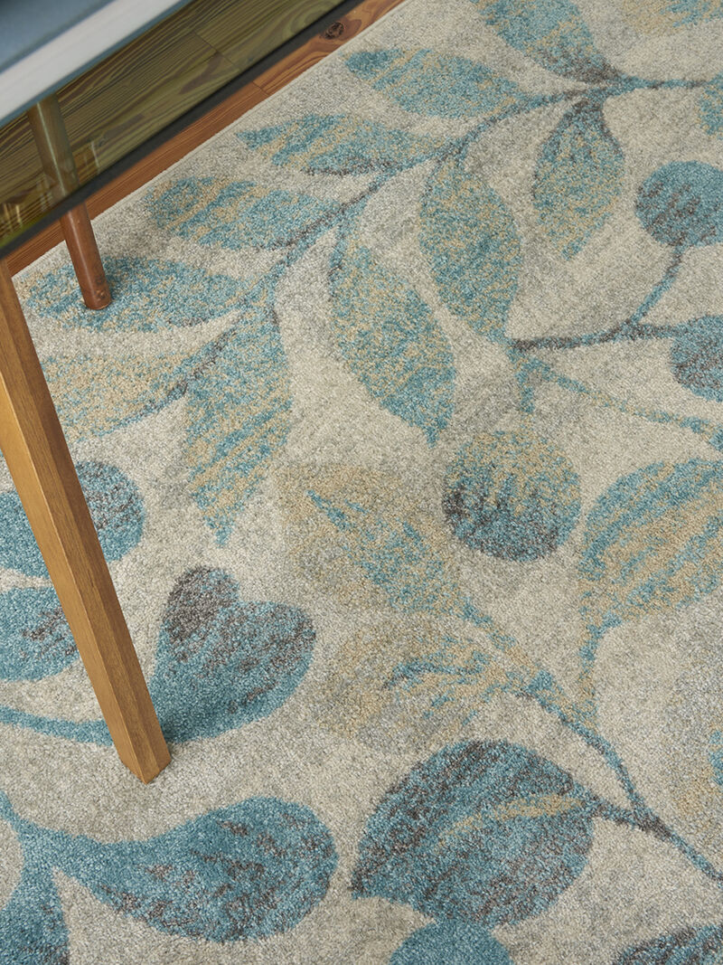 Tranquil TRA03 Ivory/Turquoise 4' x 6' Rug