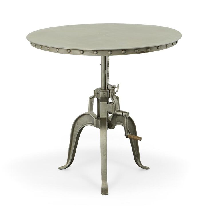 Carolina Living Mundra Adjustable Crank Table - Antique Nickel