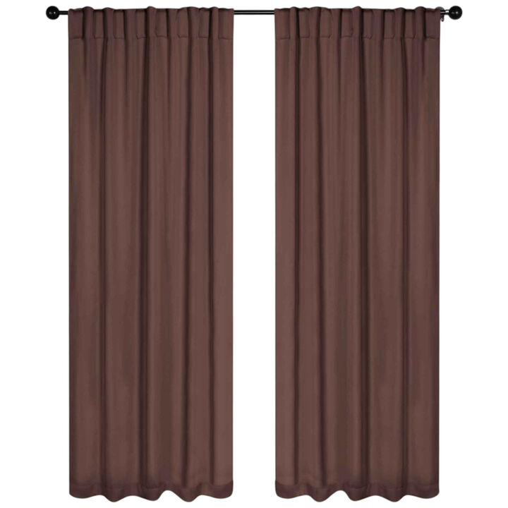Blackout Window Curtains Set of 2 Solid Room Darkening Back Tab Panels