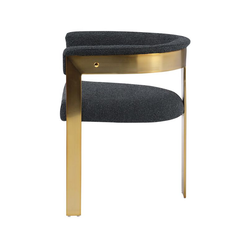 Meridian Furniture Romeo Black Boucle Fabric Dining Chair, Set of 2