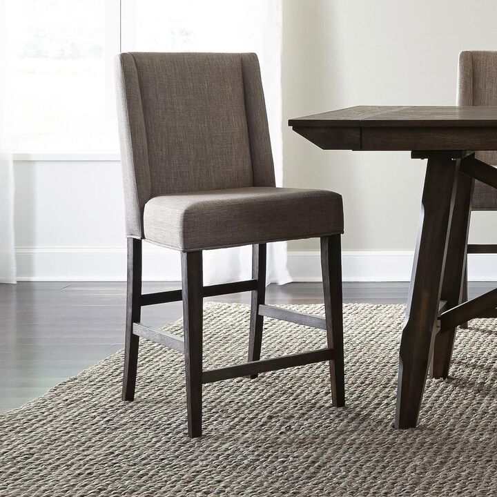 Liberty Furniture Double Bridge Upholstered Counter Chair (RTA)-Set of 2 in Dark Chestnut