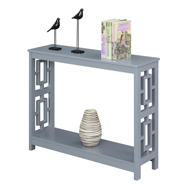Convenience Concepts Town Square Console Table with Shelf, Gray