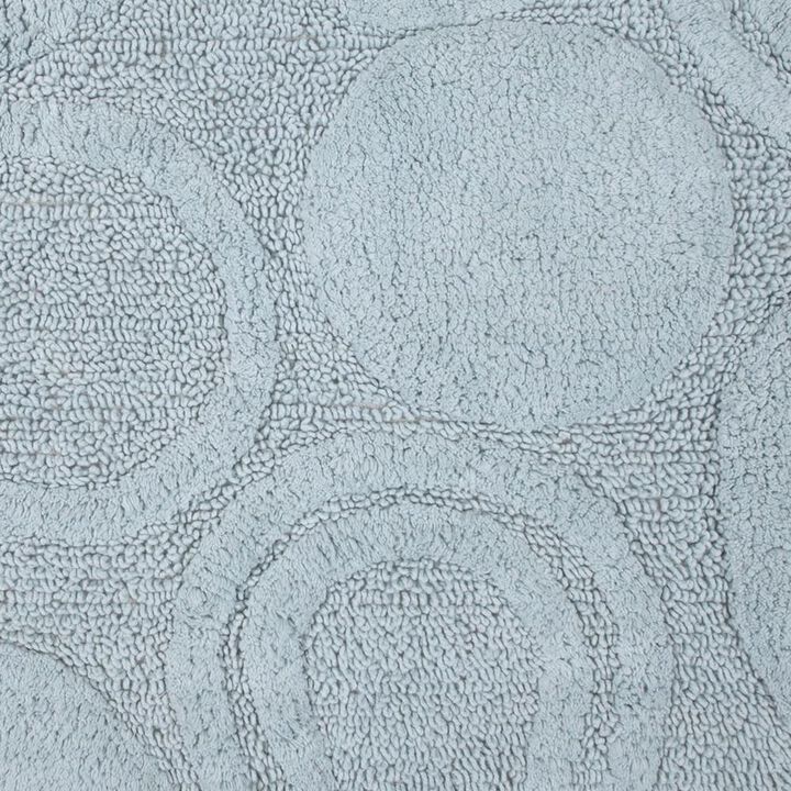 Knightsbridge Orbit Bath Rug Cotton Non Skid Back - 24x40", Light Blue