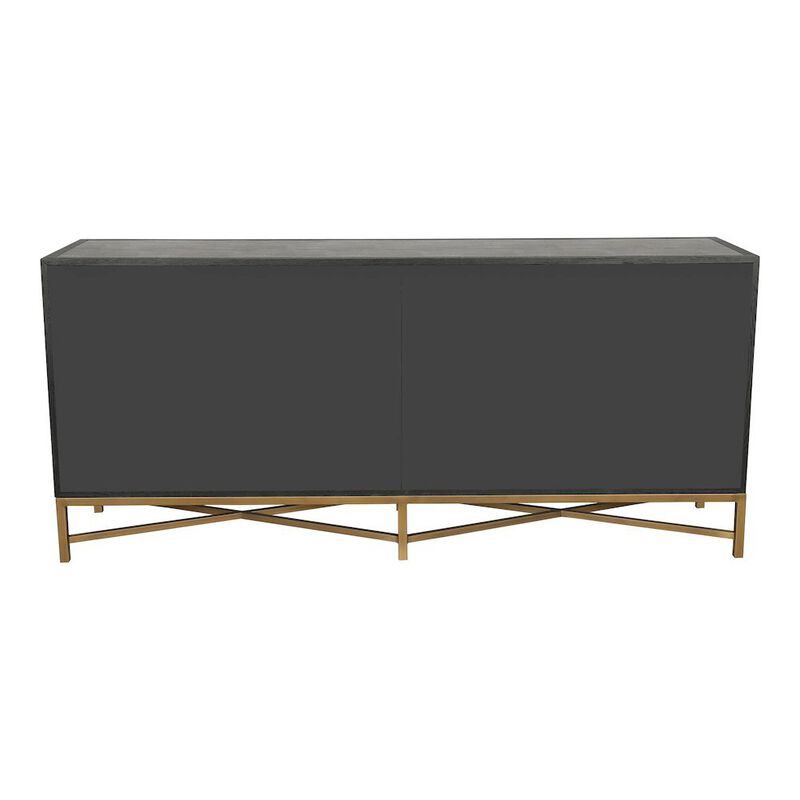 Starlight Canyon Home Gray Sideboard Cabinet with Brass Detailing Unique Credenza image number 3