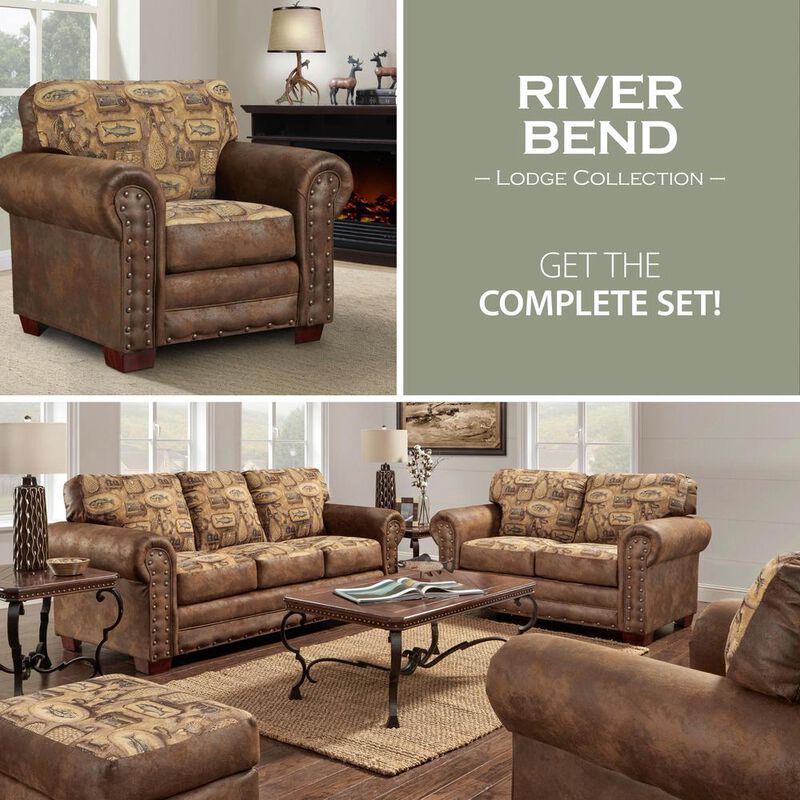 American Furniture Classics River Bend Armchairs with Matching Ottoman