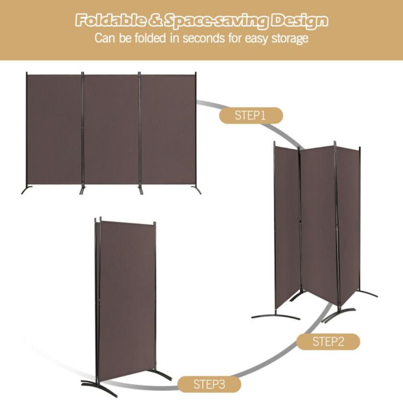 Hivvago 3-Panel Room Divider Folding Privacy Partition Screen for Office Room