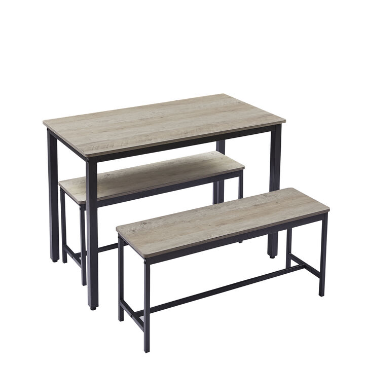 Merax 3 Pieces Dining Table  Bench Set
