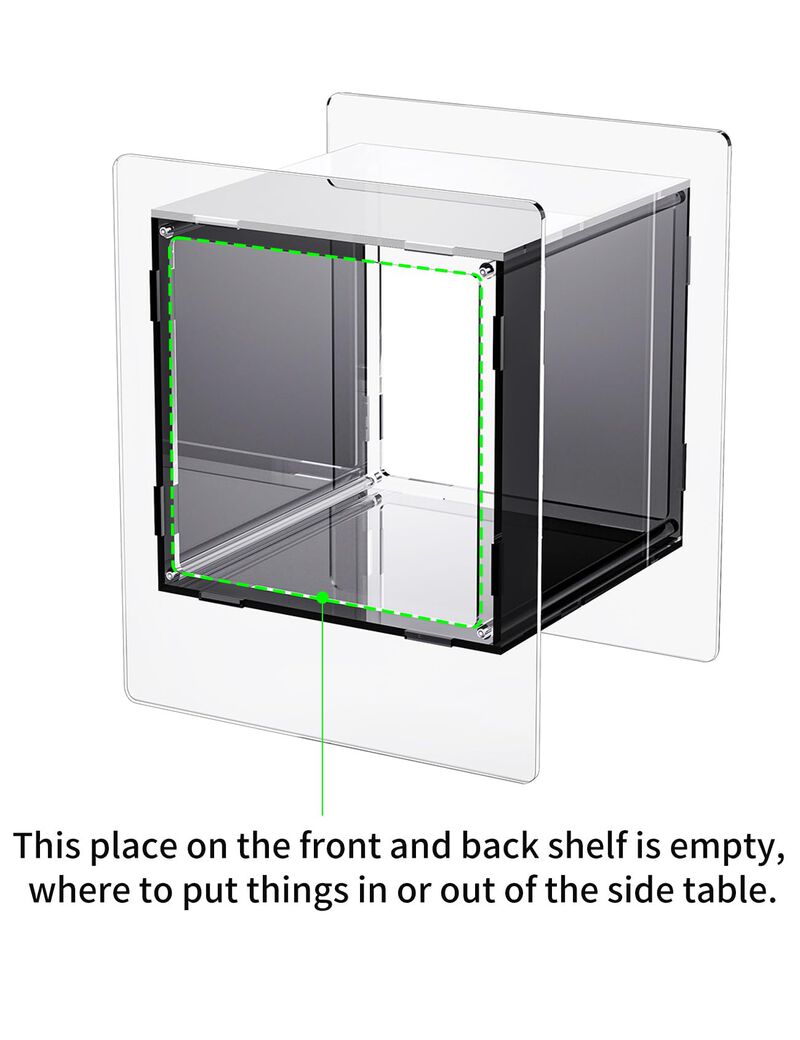 solaround Acrylic Nightstand Colorful Bedside Table with Open Storage Shelf,Clear Side Table for Living Room (1, Pink)