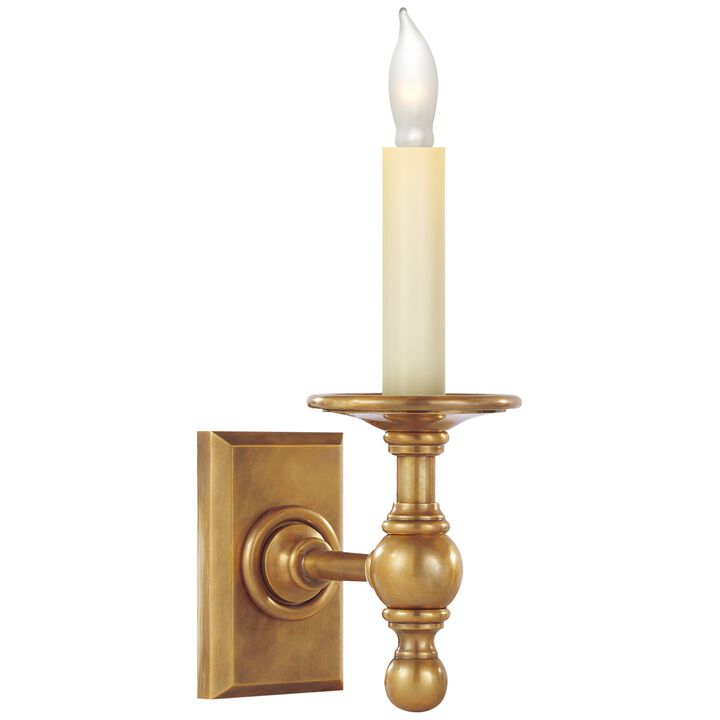 Single Library Classic Sconce in Antique Brass