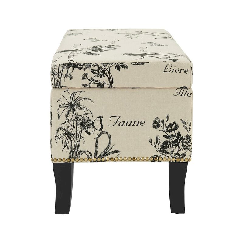 Linon Stephanie Ottoman Botanical Linen image number 6