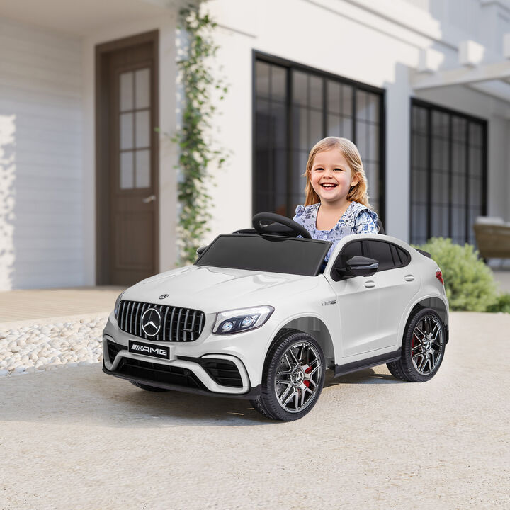 BreeBe 12V Toddler Ride On Car with Remote Control, Mercedes Benz AMG GLC63S Coupe, Electric Car with 2 Speed, MP3 Player, Light, Horn, Songs, Suspension