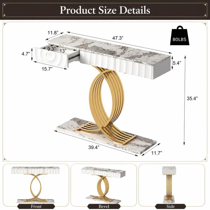 Modern Narrow Entryway Console Table image number 1