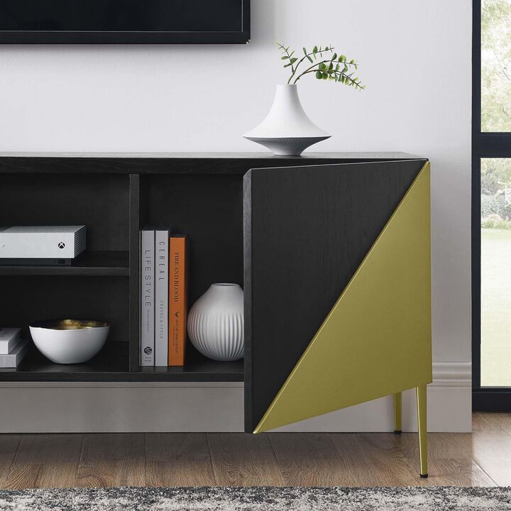 Modway EEI-6146-BLK-GLD Alchemist 72" TV Stand, Black Gold