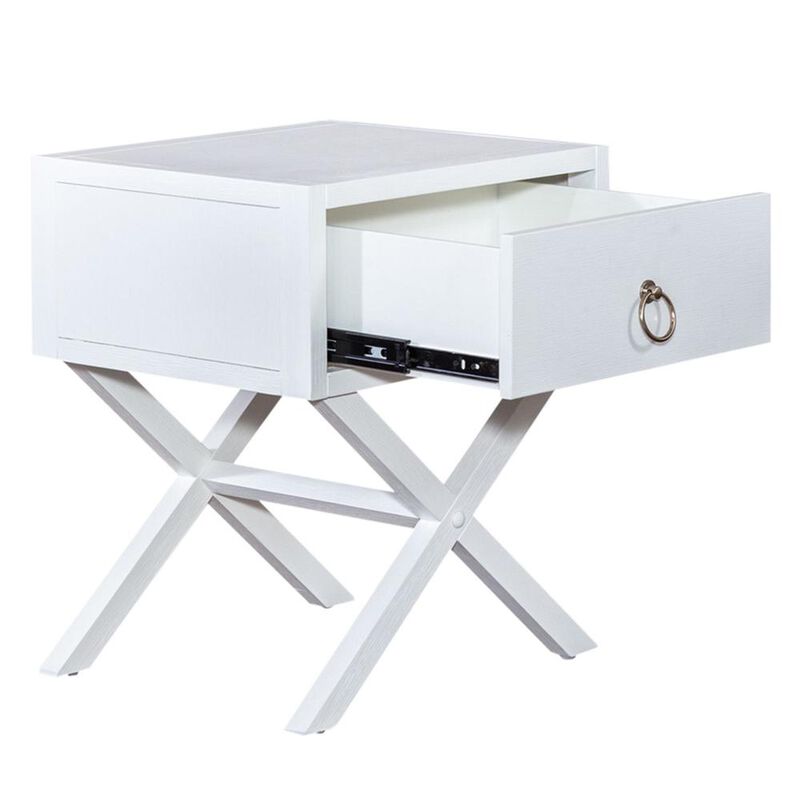 Liberty Furniture East End 1 Drawer Accent Table in Wirebrushed White image number 4