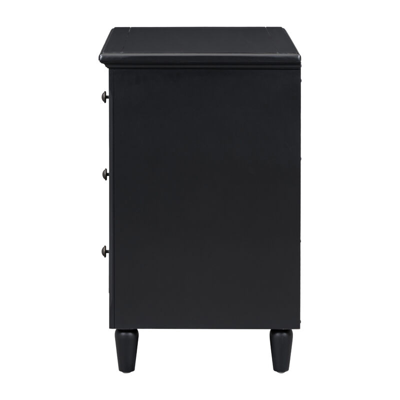Streamdale 3-Drawer Nightstand Storage Wood Cabinet image number 9