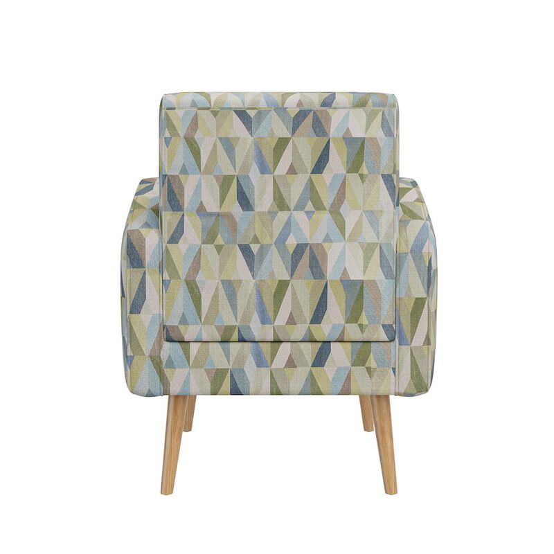 HL Home Furnishings Mid-Century Modern Armchair in Pastel Green and Blue Prism